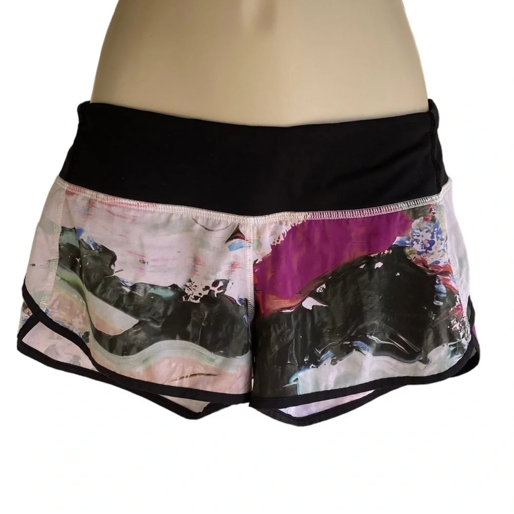 Lululemon Run Speed Short  Pigment Wave Multi / Black - Size 4
